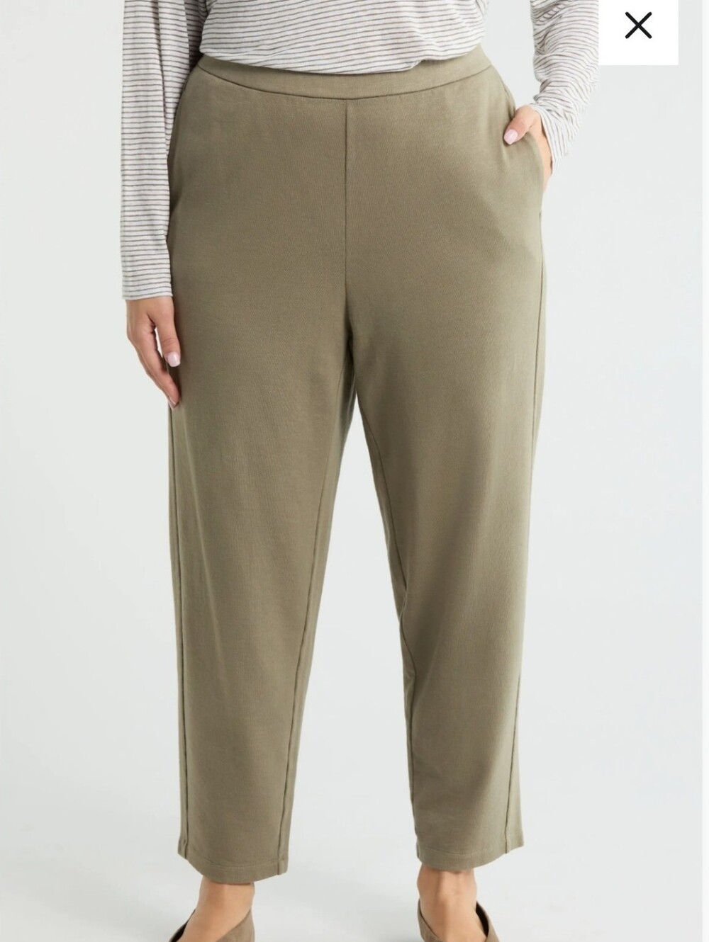 Eileen Fisher Hemlock Green Slouch Ankle Pants